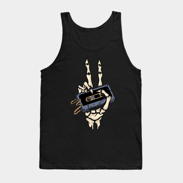 Tape and Skull, Tape and Skeleton, Tape and Hand, Music and Skull Tank Top by gggraphicdesignnn